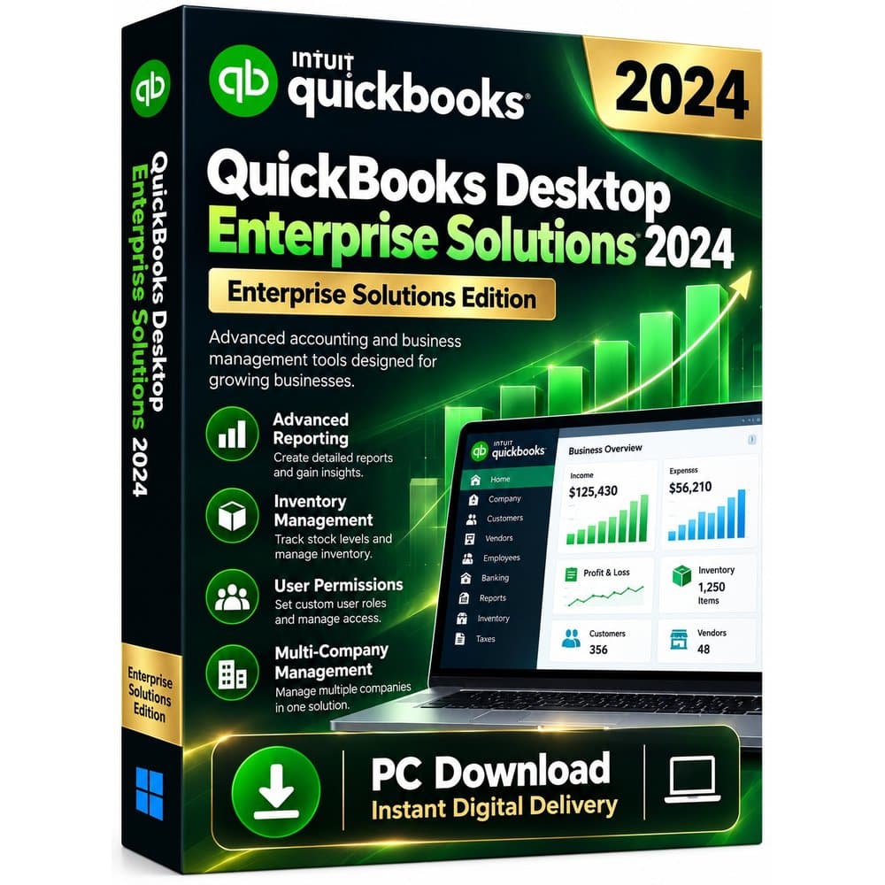 QuickBooks Desktop Enterprise Solutions 2024 – Authentic License (1 User) | Guaranteed Activation