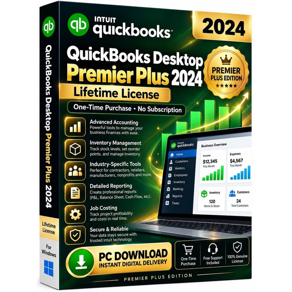 QuickBooks Desktop Premier Plus 2024 – Authentic License (1 User) | Guaranteed Activation